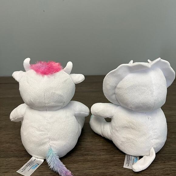 Cow and Triceratops Bean Bag Plush‎ with Belly Pockets - Picture 2 of 5